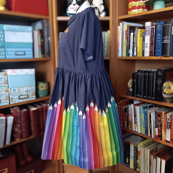 Harkel "Pencil Me In" Rainbow Colored Pencil Dress - Picture 7 of 14
